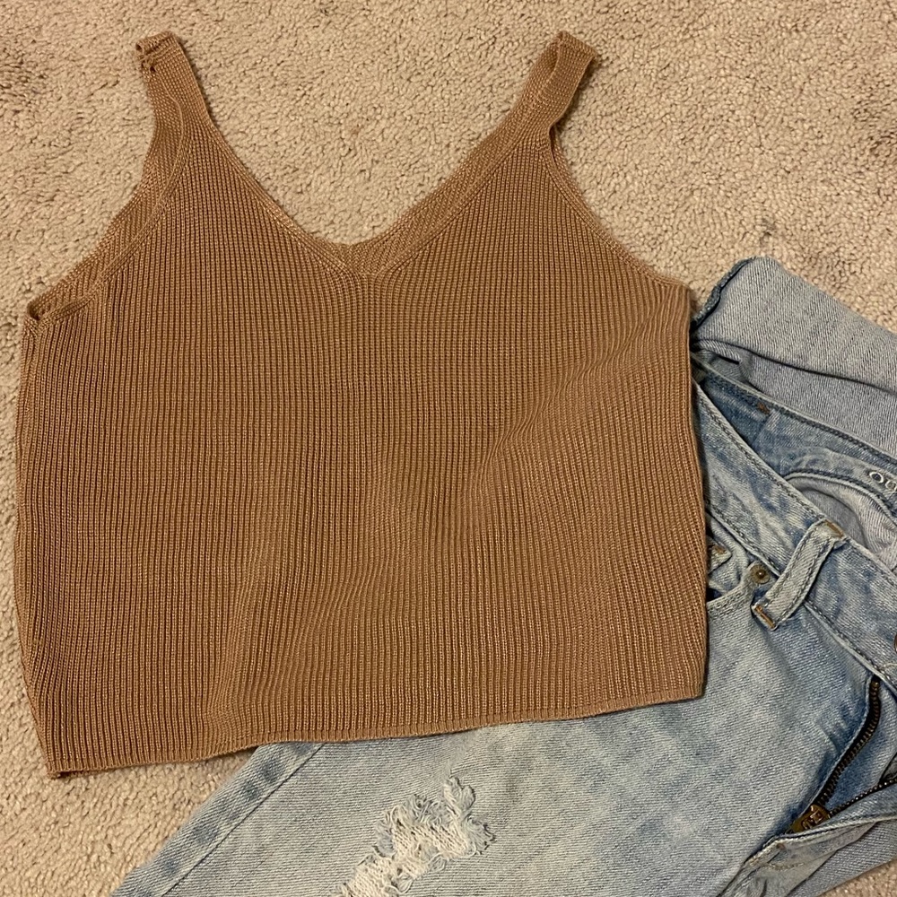 Camel colored crop top